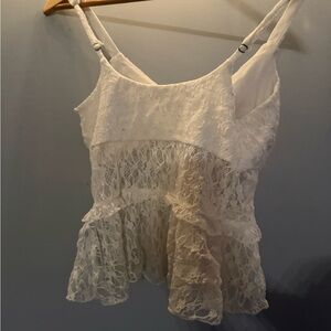Elegant Lace White Women's Top